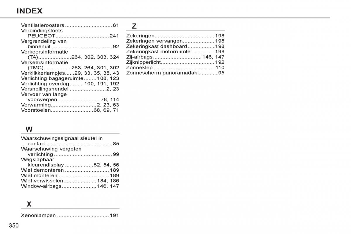 Peugeot 308 SW I 1 handleiding / page 352