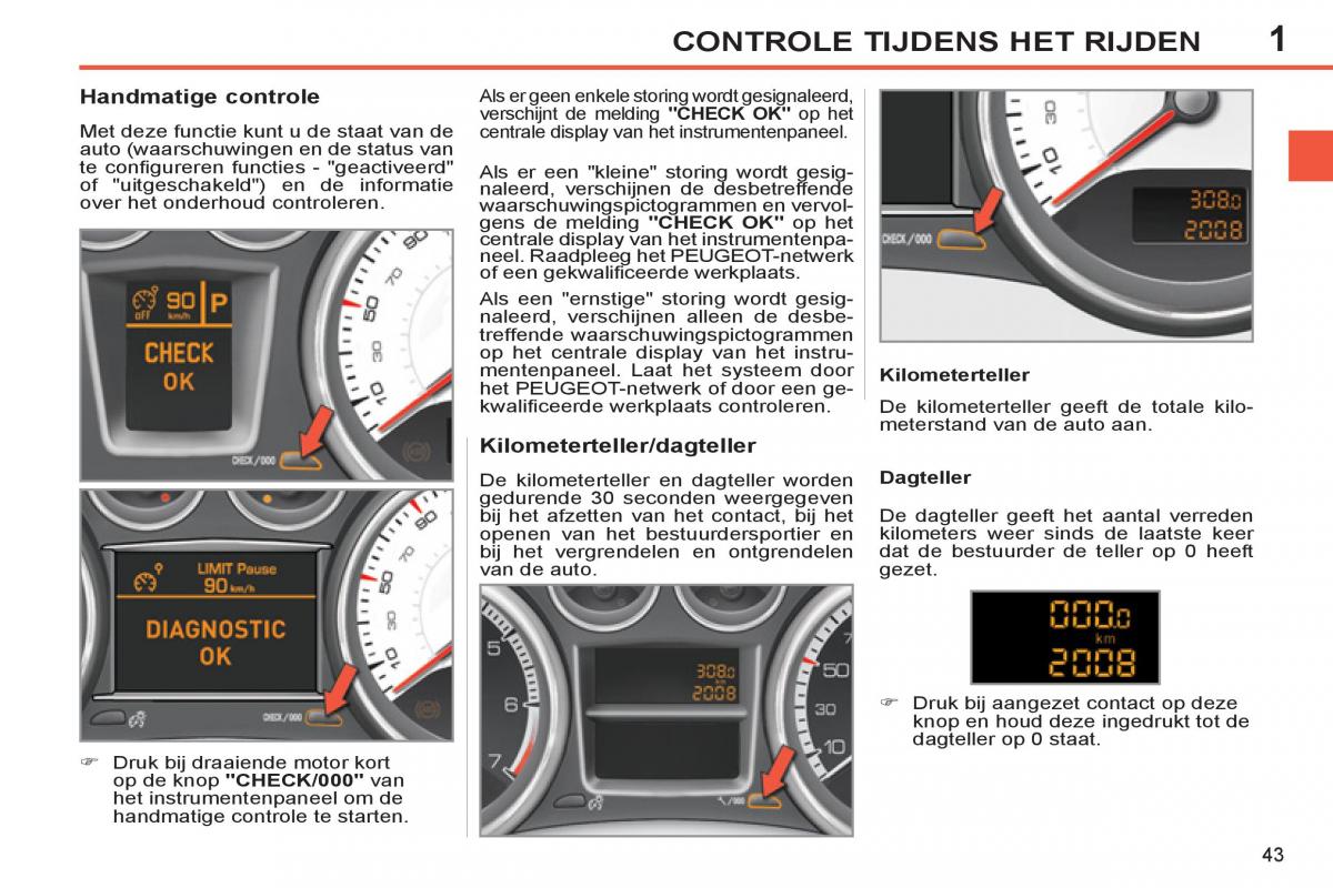 Peugeot 308 SW I 1 handleiding / page 45