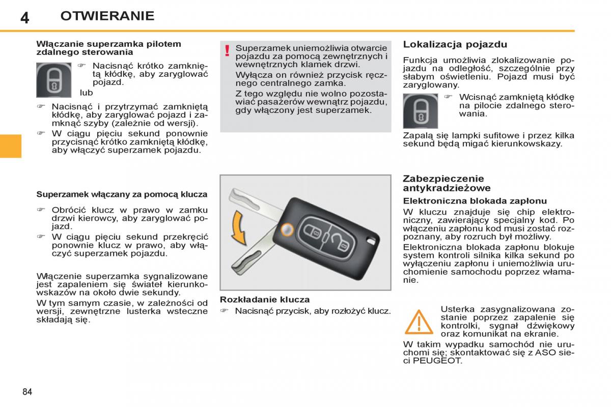 Peugeot 308 SW I 1 instrukcja obslugi / page 86