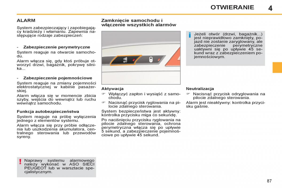 Peugeot 308 SW I 1 instrukcja obslugi / page 89