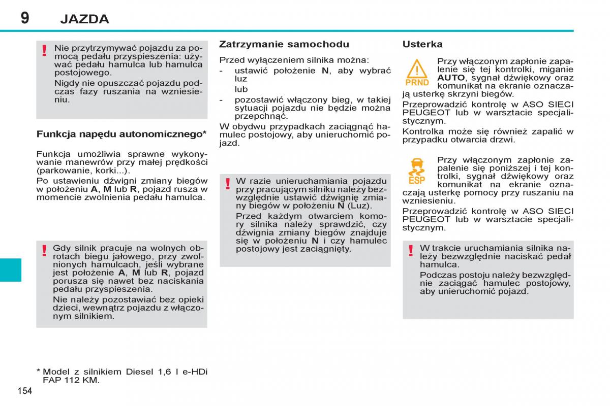 Peugeot 308 SW I 1 instrukcja obslugi / page 156