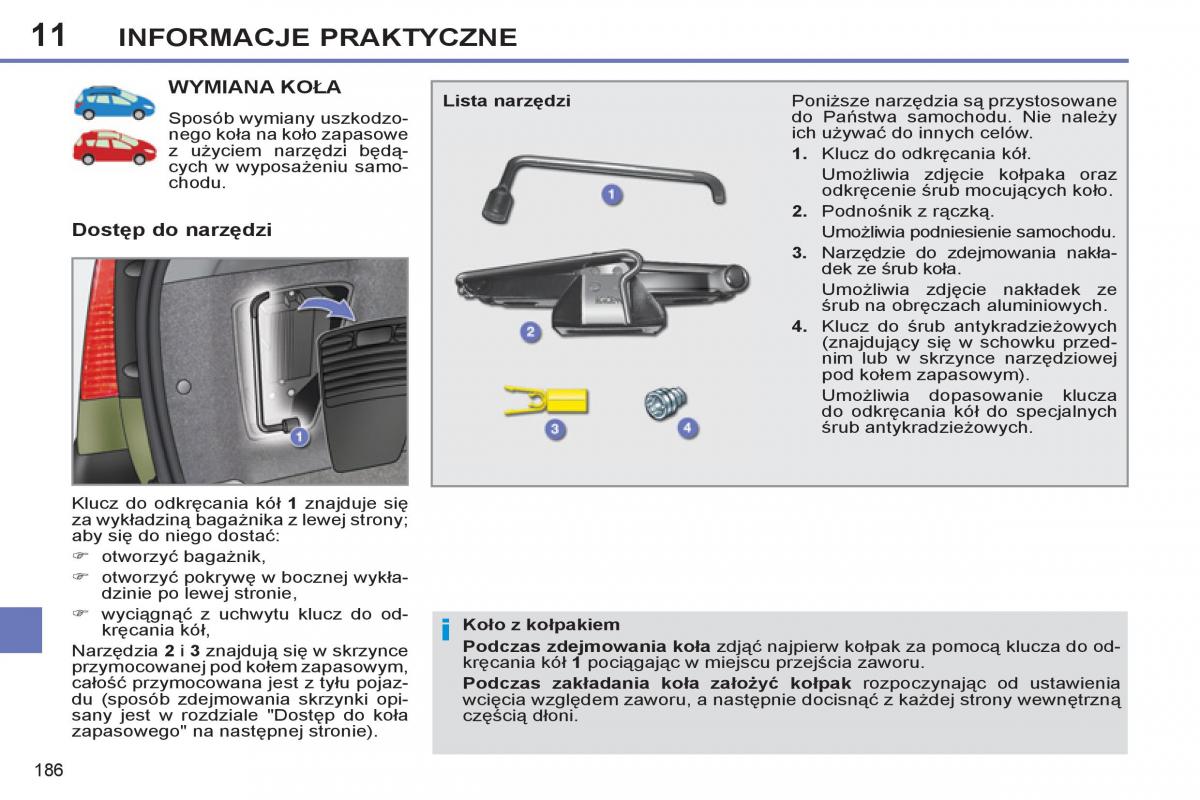 Peugeot 308 SW I 1 instrukcja obslugi / page 188