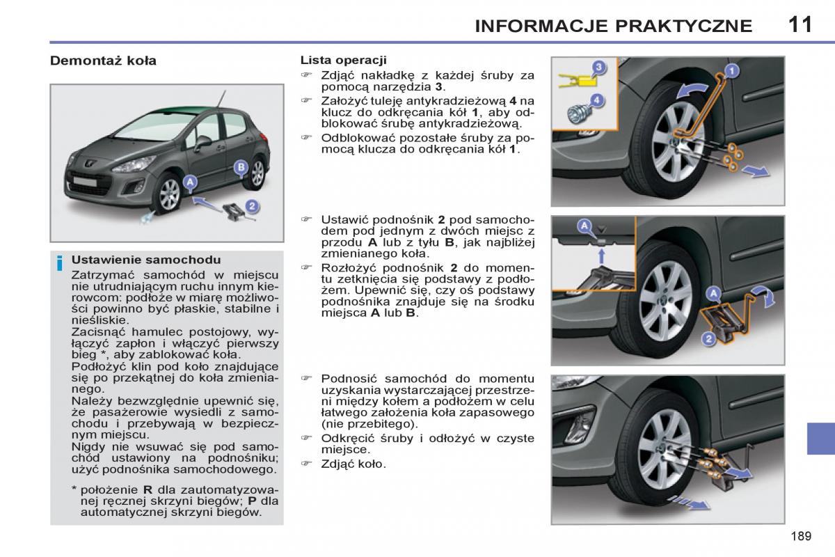 Peugeot 308 SW I 1 instrukcja obslugi / page 191