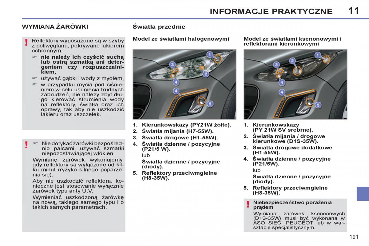 Peugeot 308 SW I 1 instrukcja obslugi / page 193