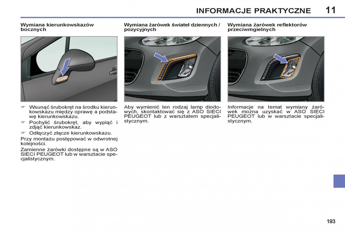 Peugeot 308 SW I 1 instrukcja obslugi / page 195