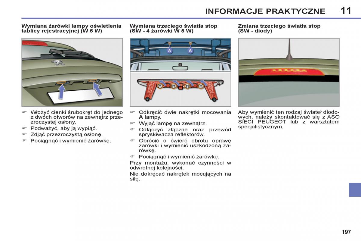 Peugeot 308 SW I 1 instrukcja obslugi / page 199