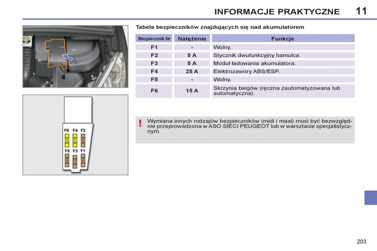 Peugeot 308 SW I 1 instrukcja obslugi / page 205