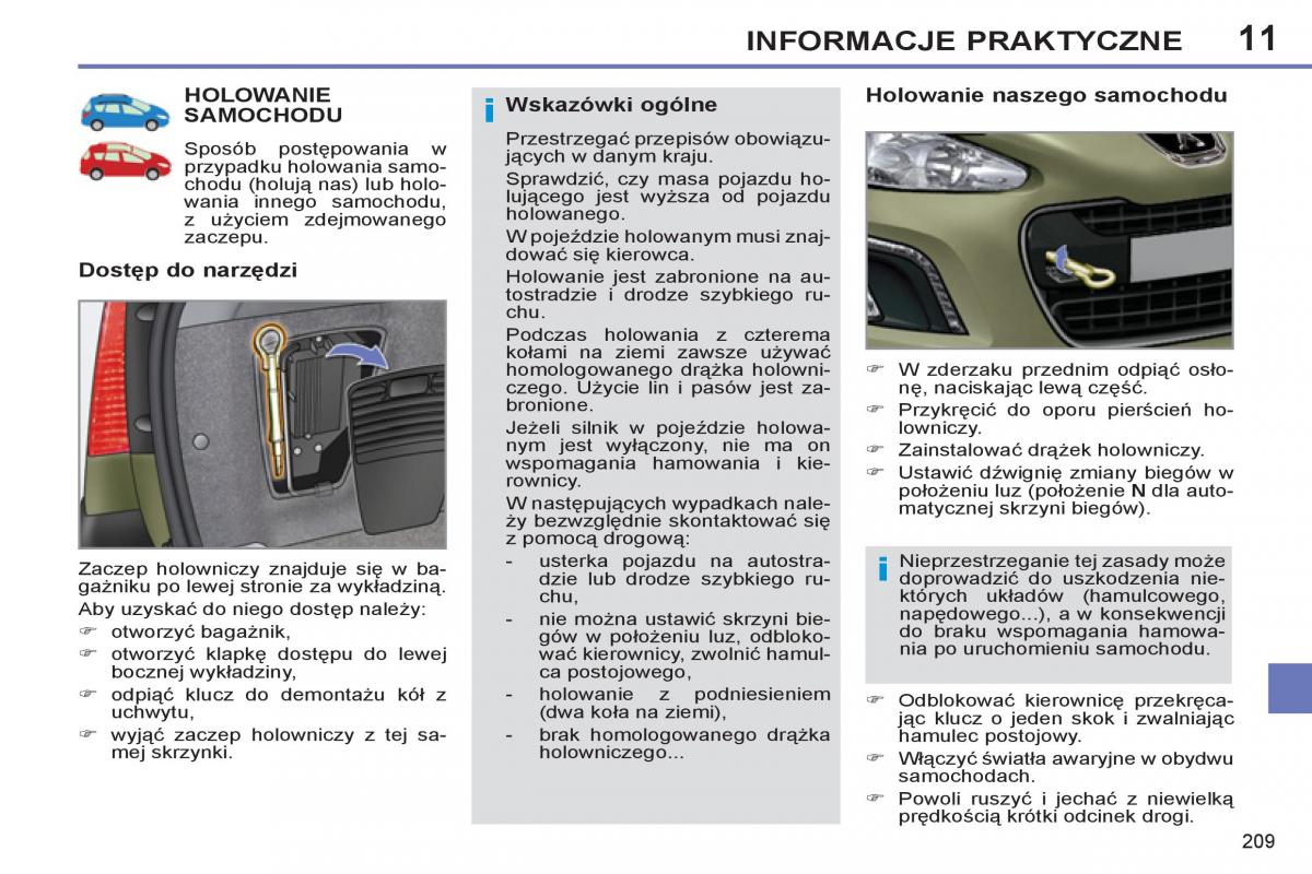 Peugeot 308 SW I 1 instrukcja obslugi / page 211