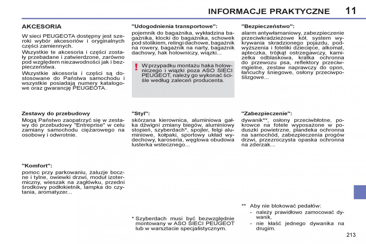 Peugeot 308 SW I 1 instrukcja obslugi / page 215