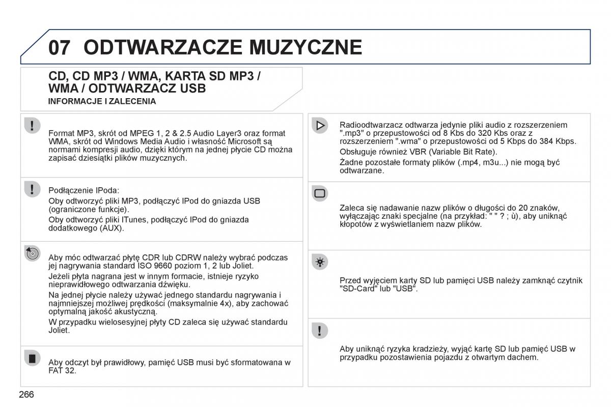 Peugeot 308 SW I 1 instrukcja obslugi / page 268