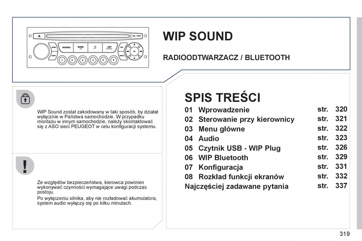 Peugeot 308 SW I 1 instrukcja obslugi / page 321