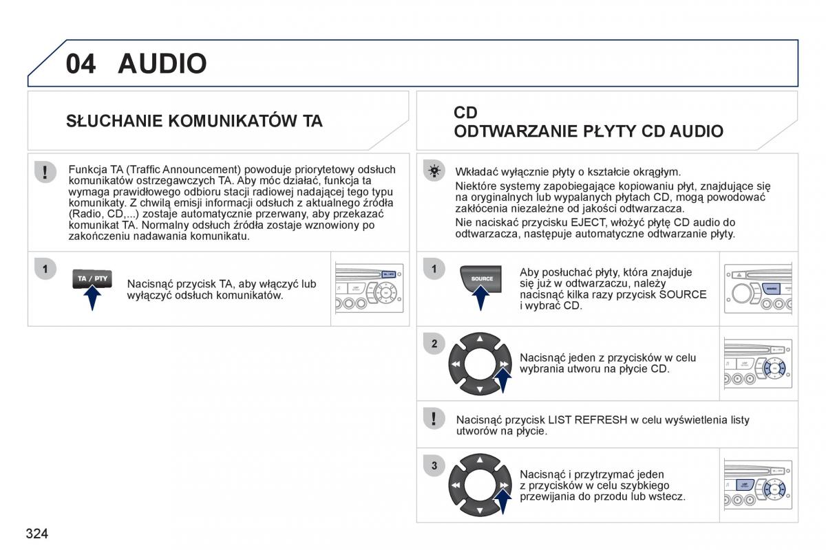 Peugeot 308 SW I 1 instrukcja obslugi / page 326