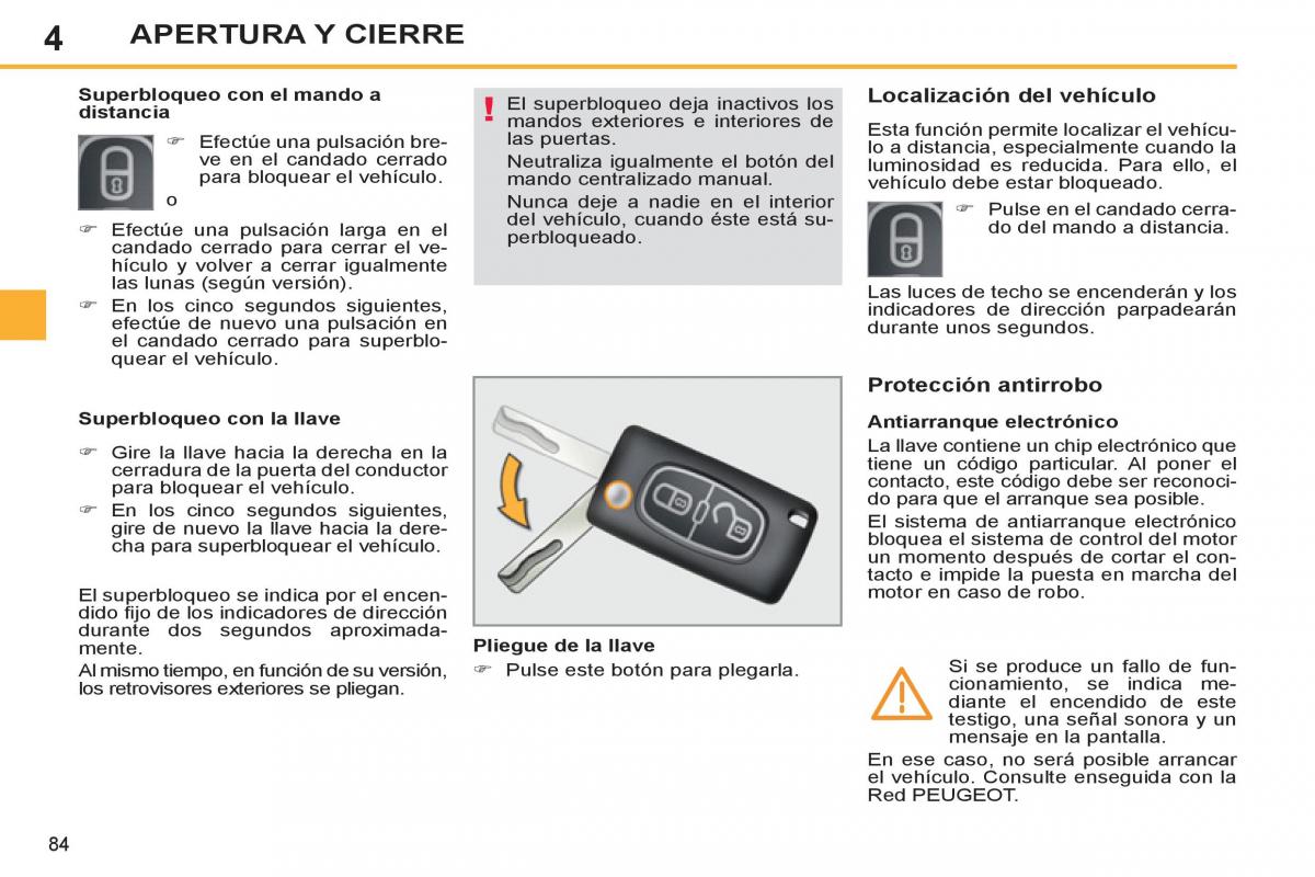 Peugeot 308 SW I 1 manual del propietario / page 86