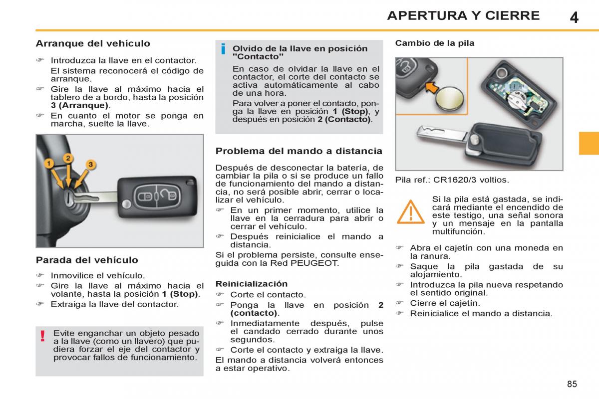 Peugeot 308 SW I 1 manual del propietario / page 87