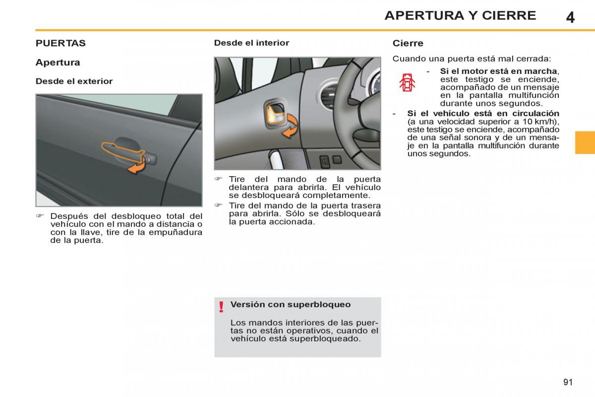 Peugeot 308 SW I 1 manual del propietario / page 93