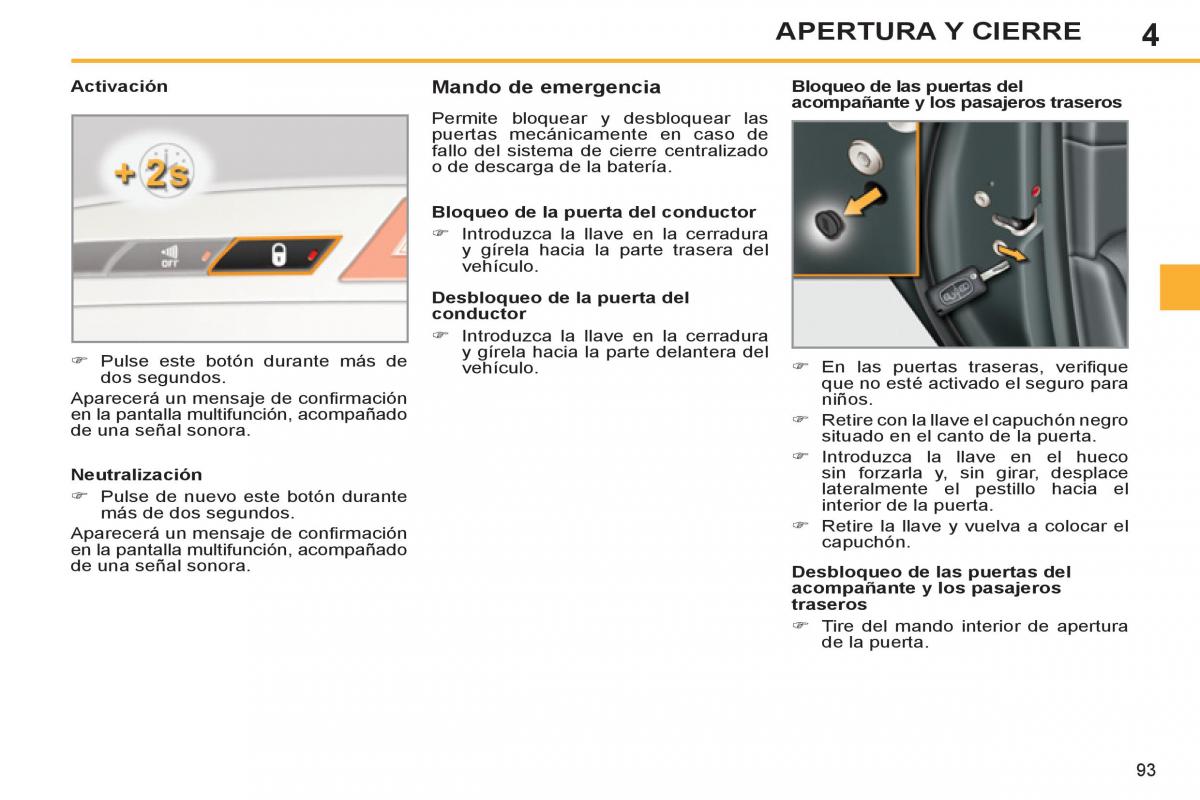 Peugeot 308 SW I 1 manual del propietario / page 95