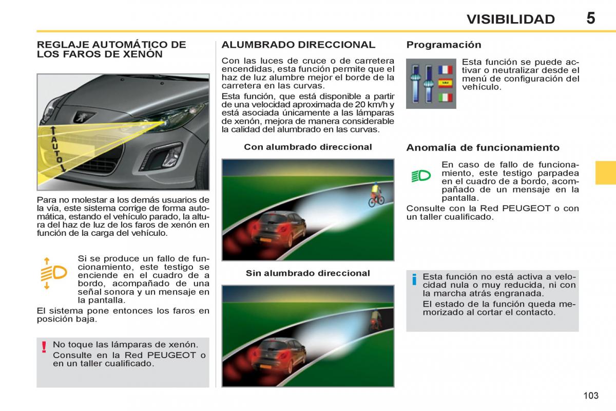 Peugeot 308 SW I 1 manual del propietario / page 105