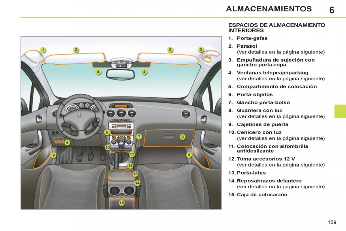 Peugeot 308 SW I 1 manual del propietario / page 111