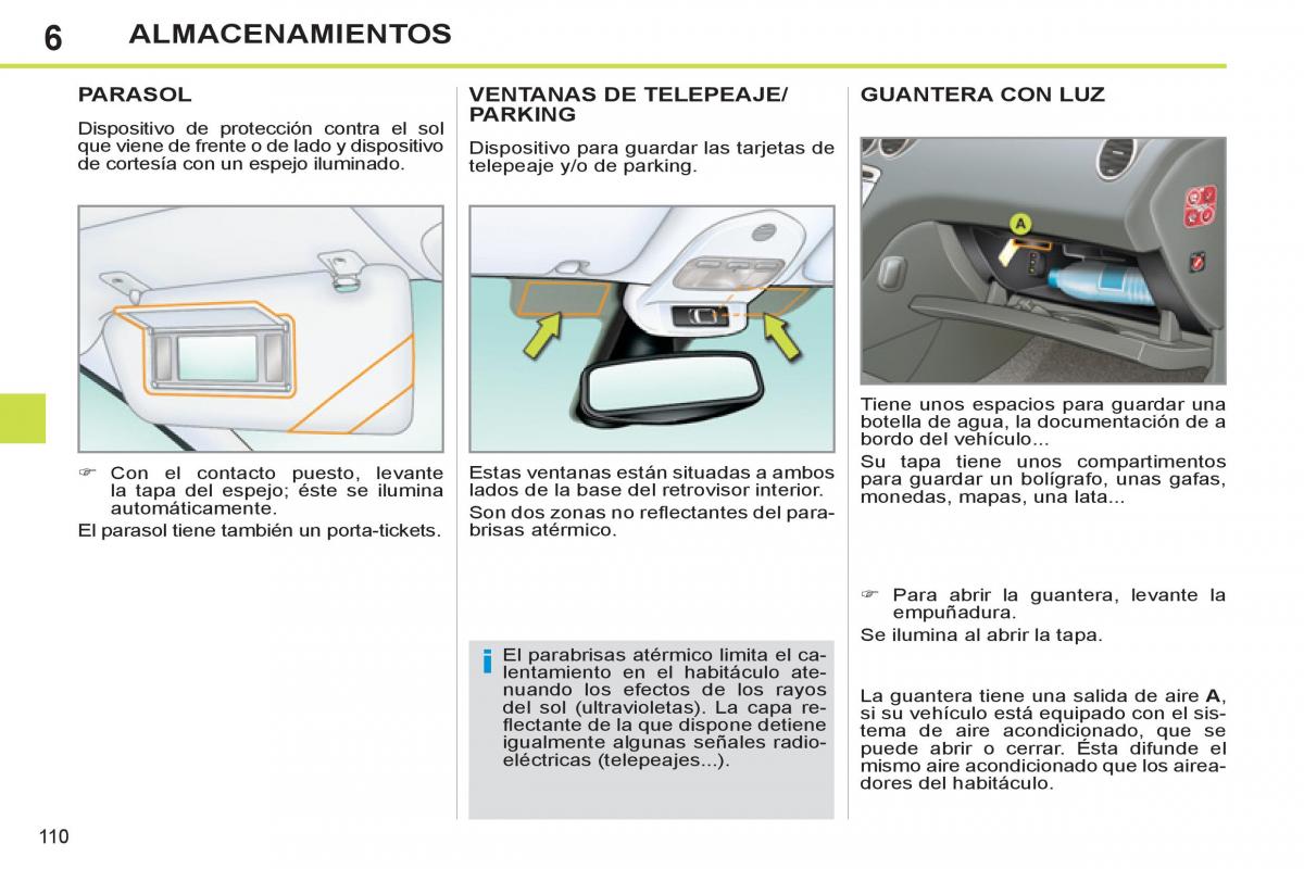 Peugeot 308 SW I 1 manual del propietario / page 112