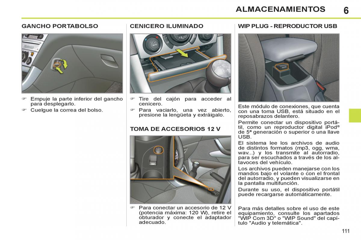 Peugeot 308 SW I 1 manual del propietario / page 113