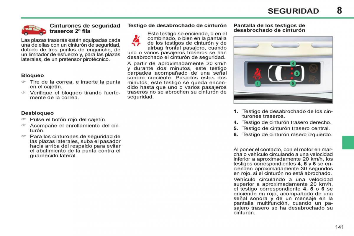 Peugeot 308 SW I 1 manual del propietario / page 143