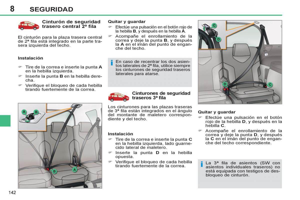 Peugeot 308 SW I 1 manual del propietario / page 144