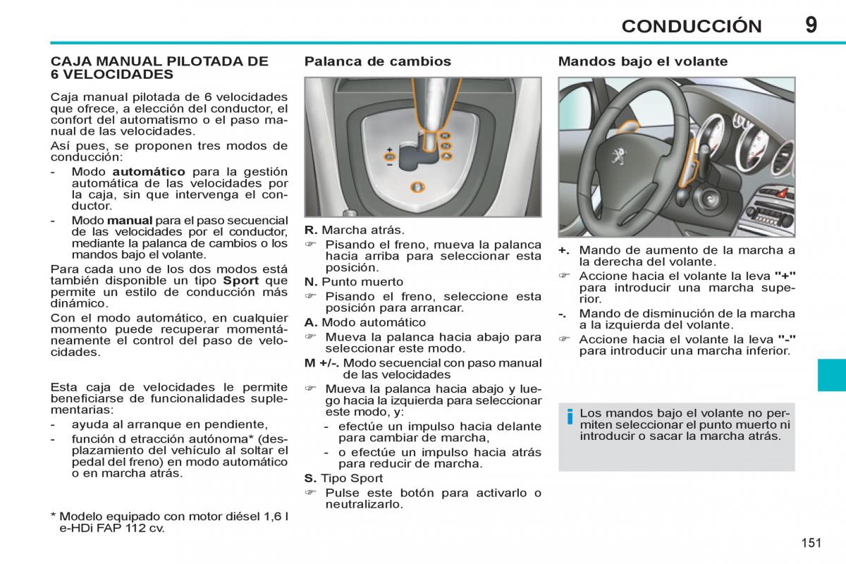 Peugeot 308 SW I 1 manual del propietario / page 153