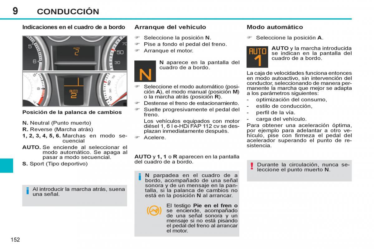 Peugeot 308 SW I 1 manual del propietario / page 154