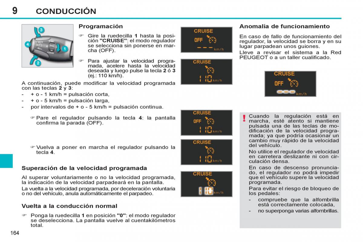 Peugeot 308 SW I 1 manual del propietario / page 166