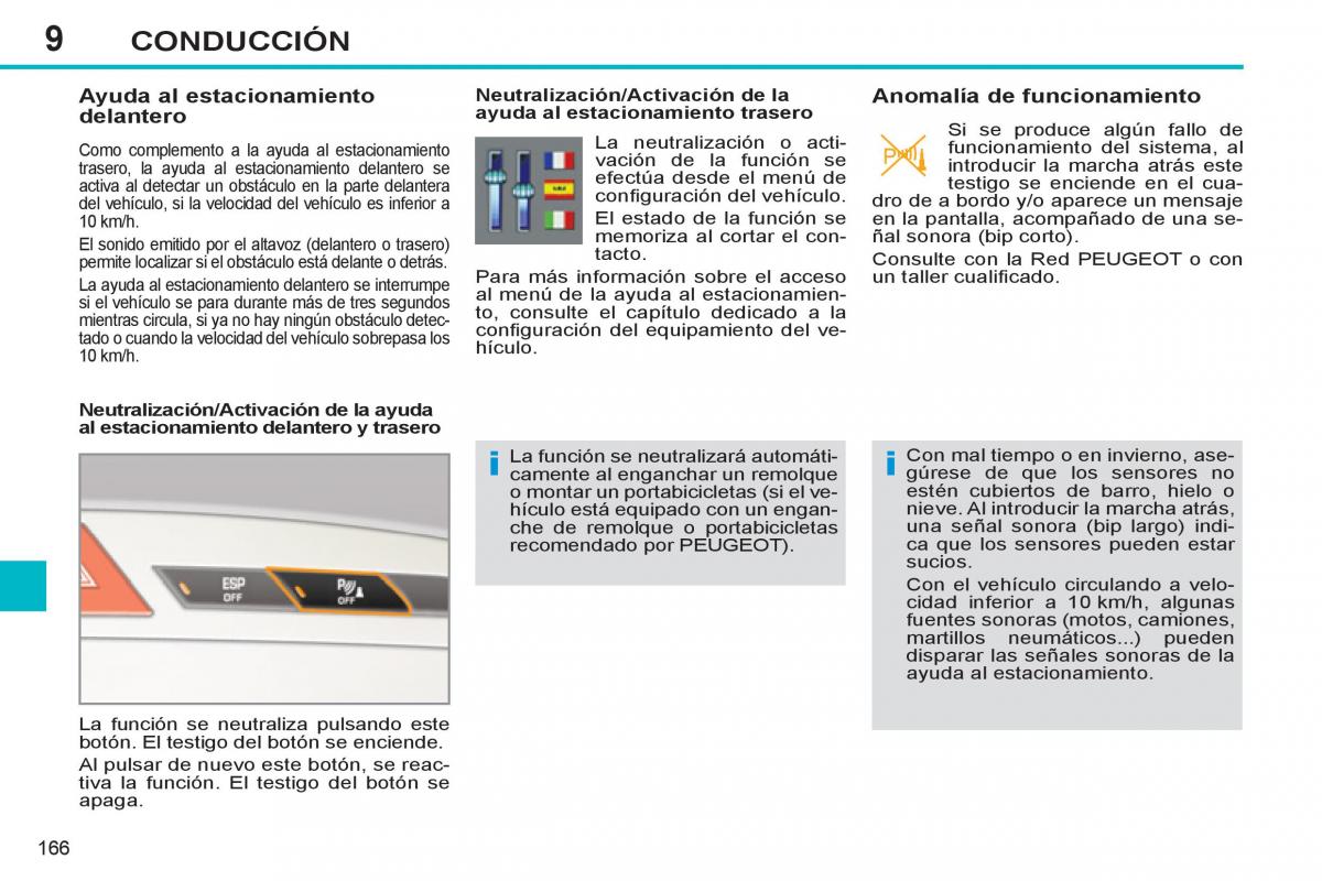 Peugeot 308 SW I 1 manual del propietario / page 168