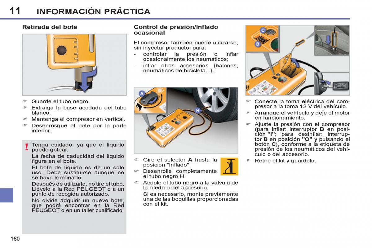 Peugeot 308 SW I 1 manual del propietario / page 182