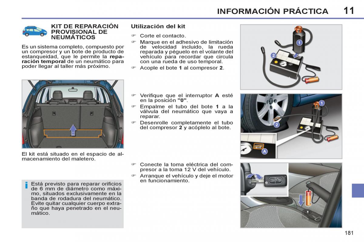 Peugeot 308 SW I 1 manual del propietario / page 183