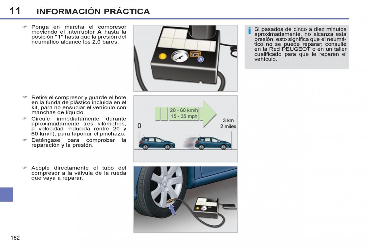 Peugeot 308 SW I 1 manual del propietario / page 184