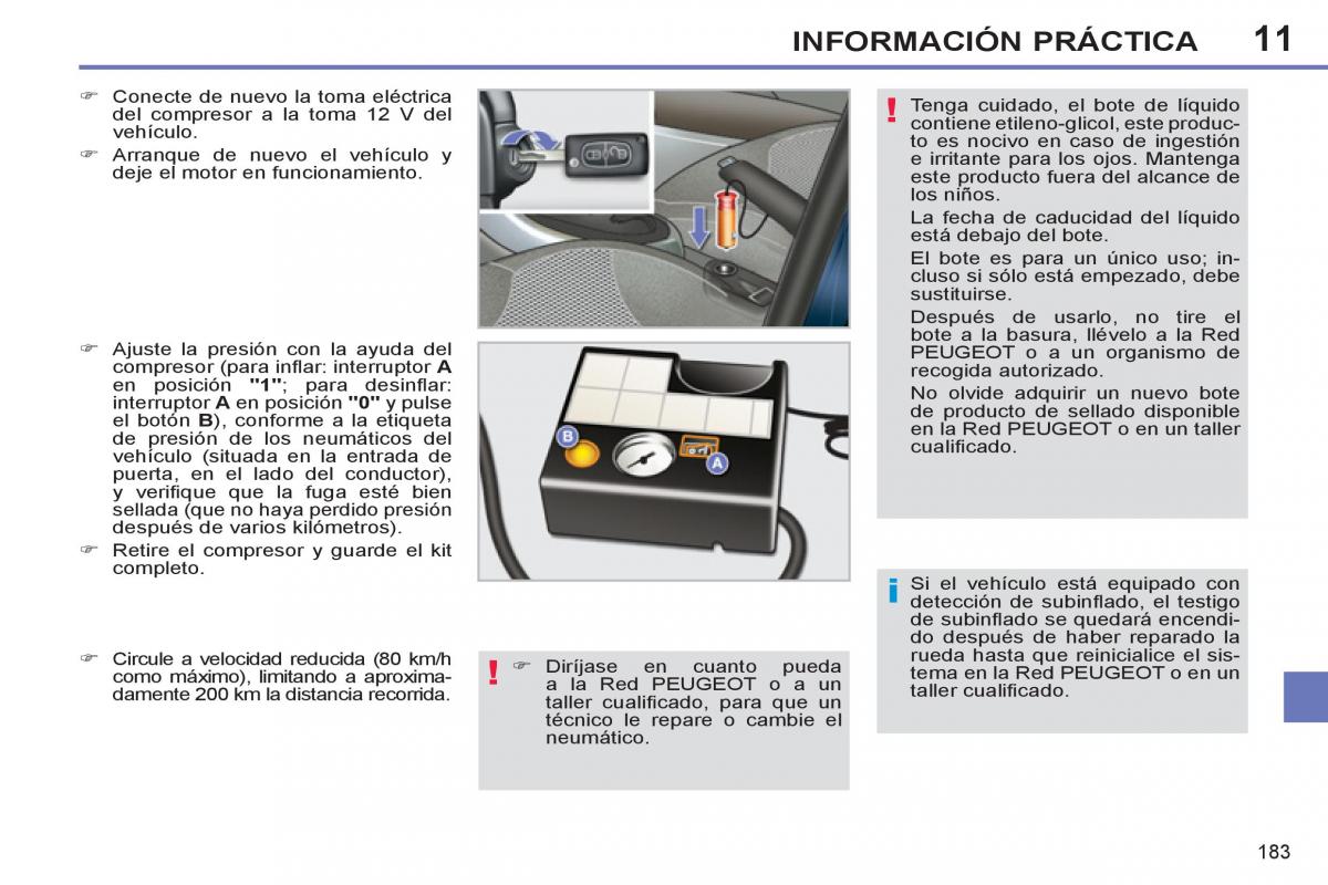 Peugeot 308 SW I 1 manual del propietario / page 185