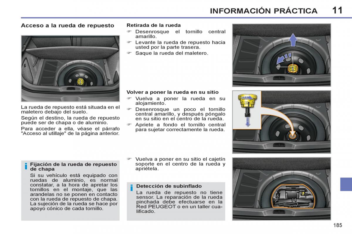 Peugeot 308 SW I 1 manual del propietario / page 187