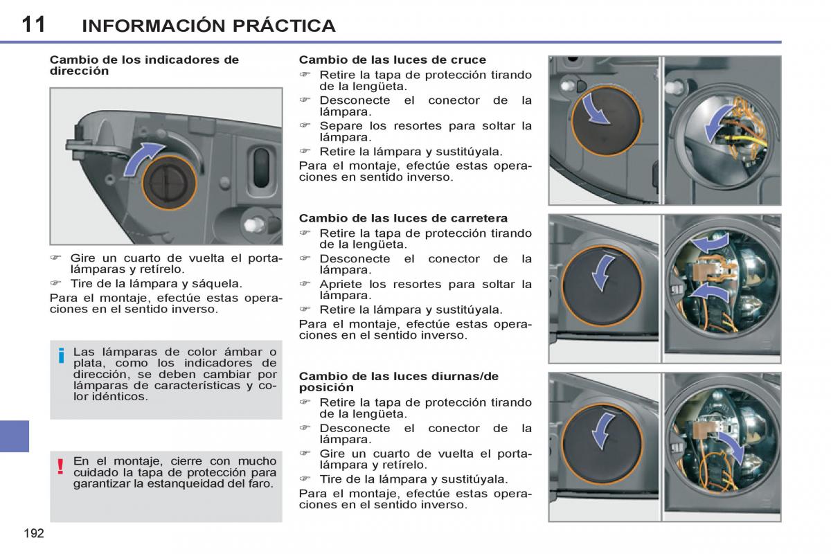 Peugeot 308 SW I 1 manual del propietario / page 194