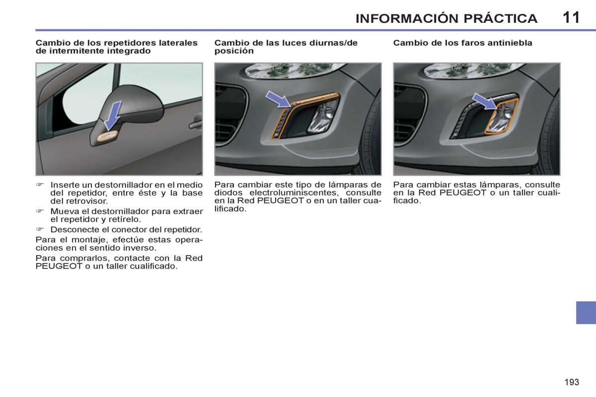 Peugeot 308 SW I 1 manual del propietario / page 195