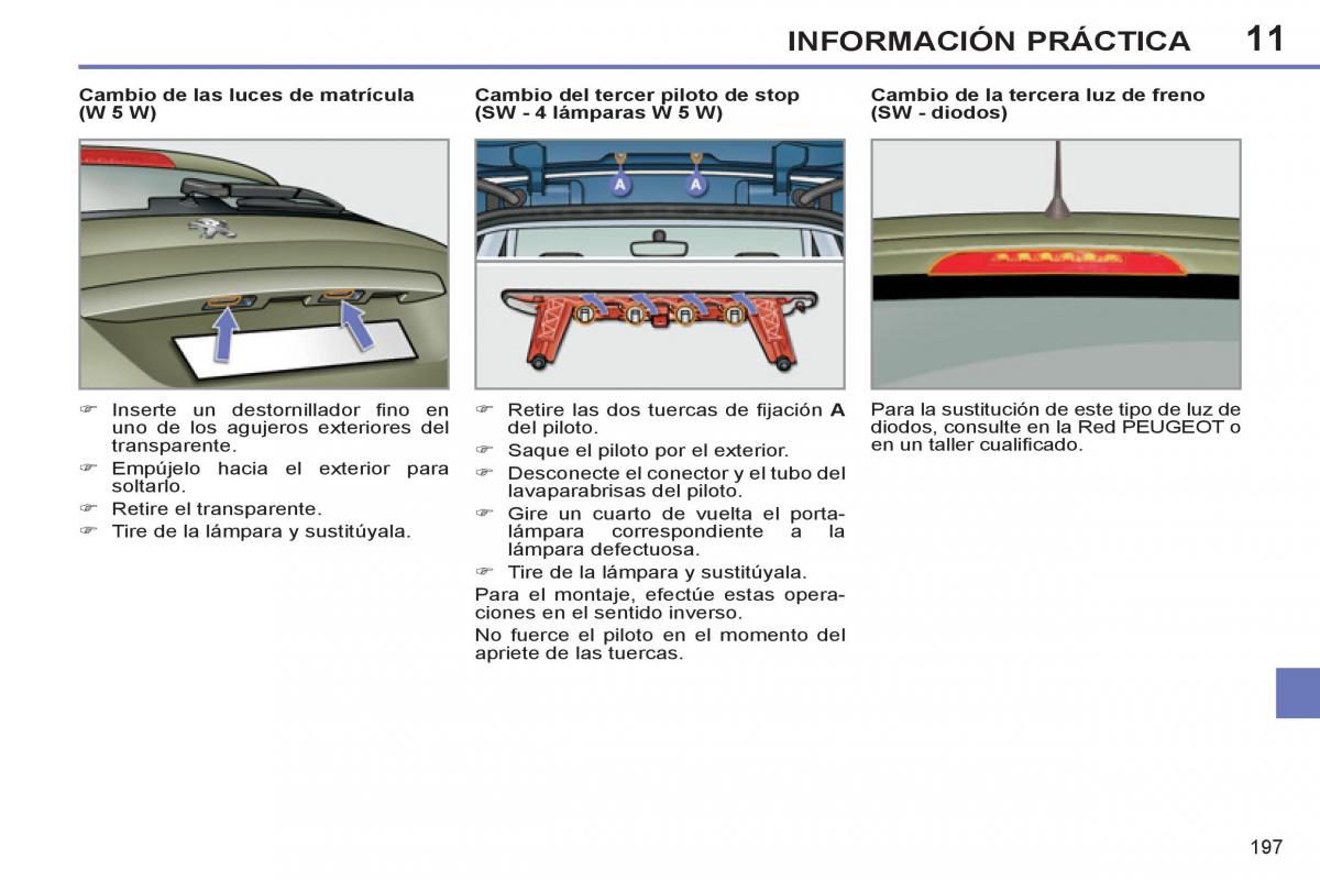 Peugeot 308 SW I 1 manual del propietario / page 199