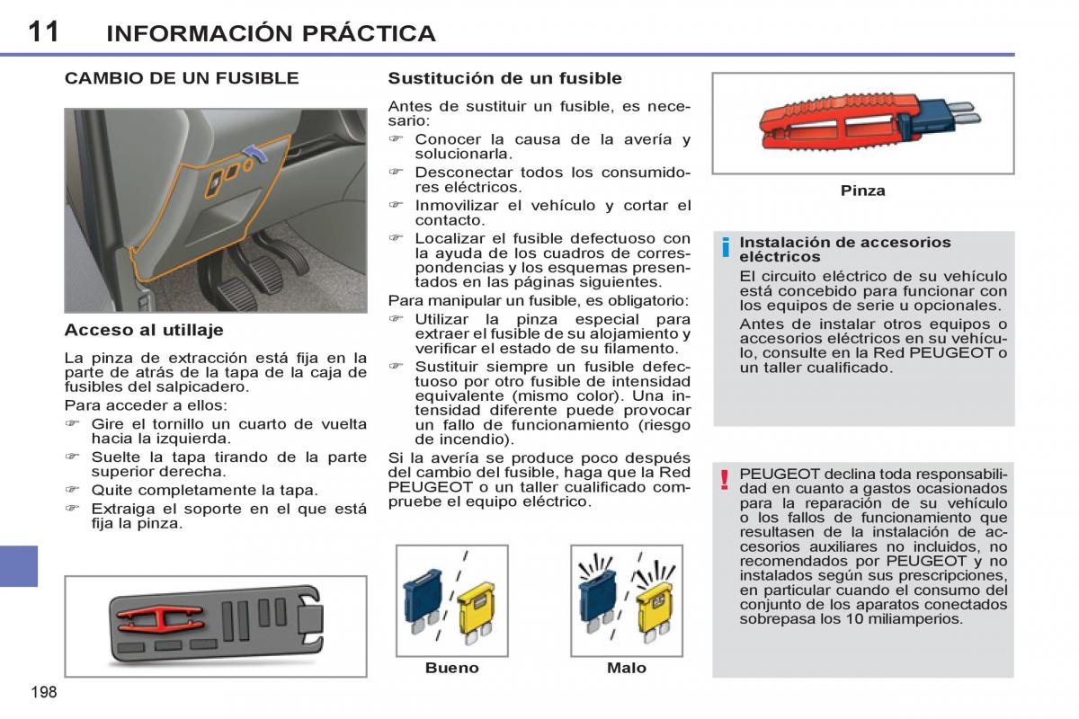 Peugeot 308 SW I 1 manual del propietario / page 200