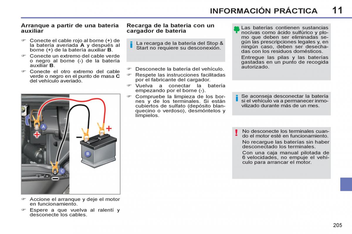 Peugeot 308 SW I 1 manual del propietario / page 207