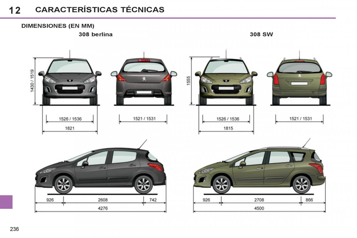 Peugeot 308 SW I 1 manual del propietario / page 238