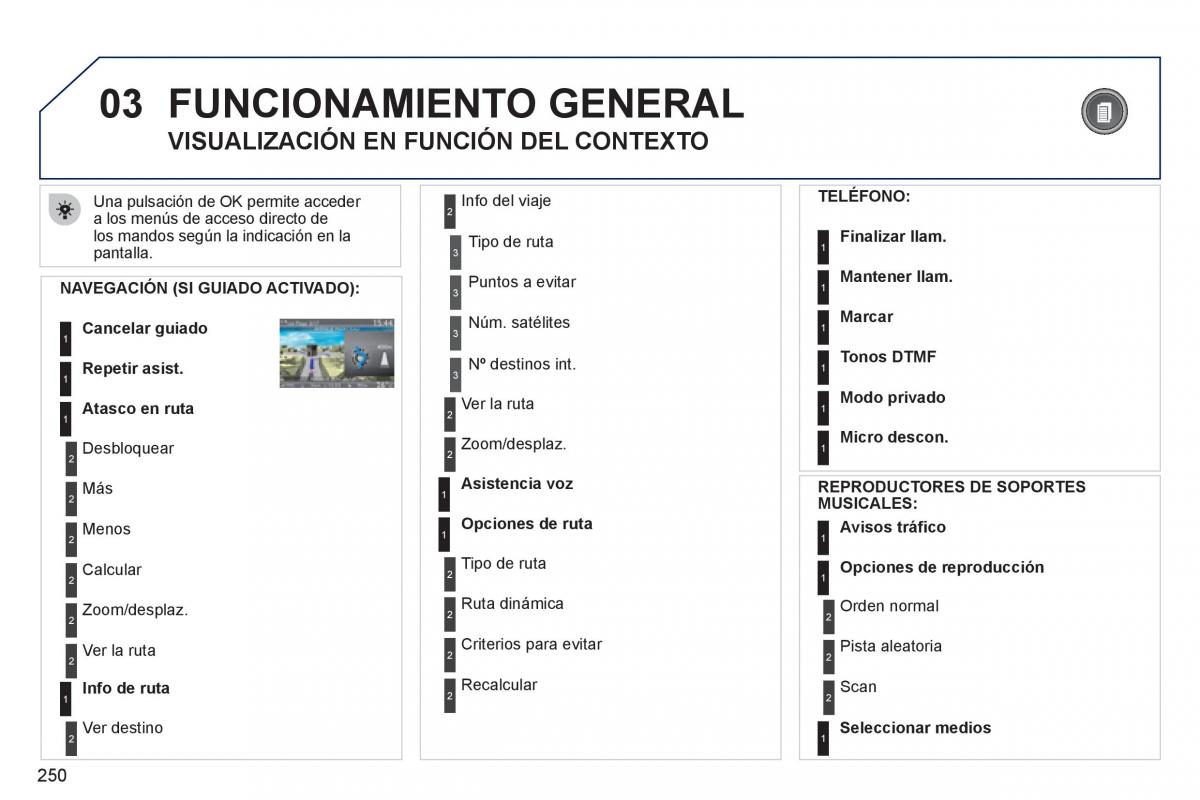 Peugeot 308 SW I 1 manual del propietario / page 252