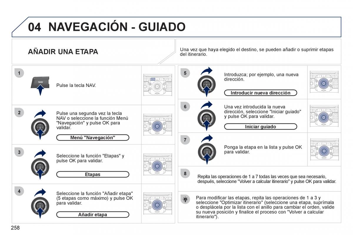 Peugeot 308 SW I 1 manual del propietario / page 260