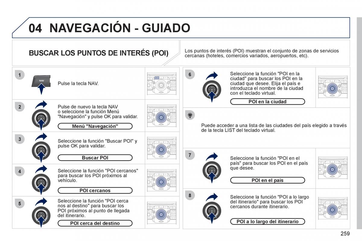 Peugeot 308 SW I 1 manual del propietario / page 261