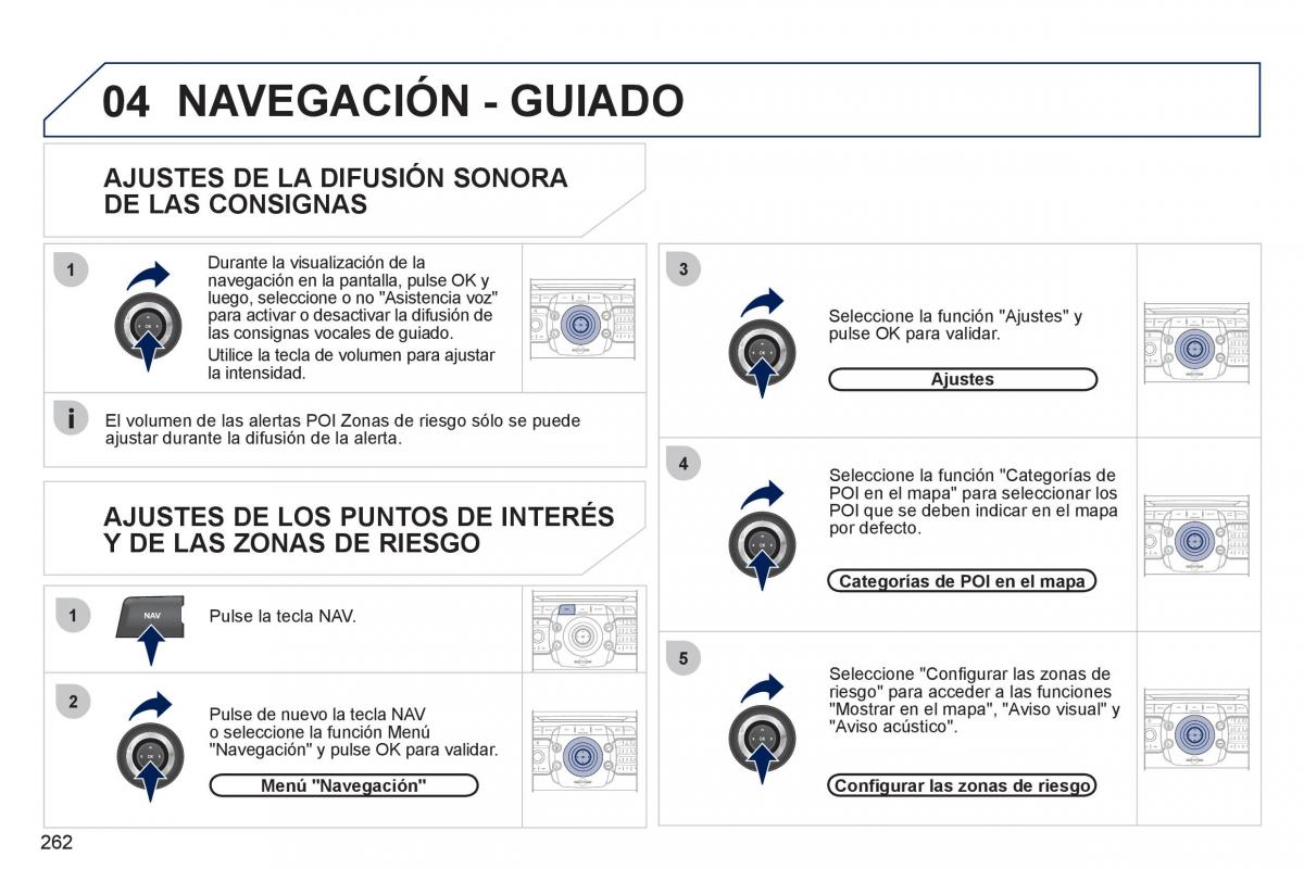 Peugeot 308 SW I 1 manual del propietario / page 264