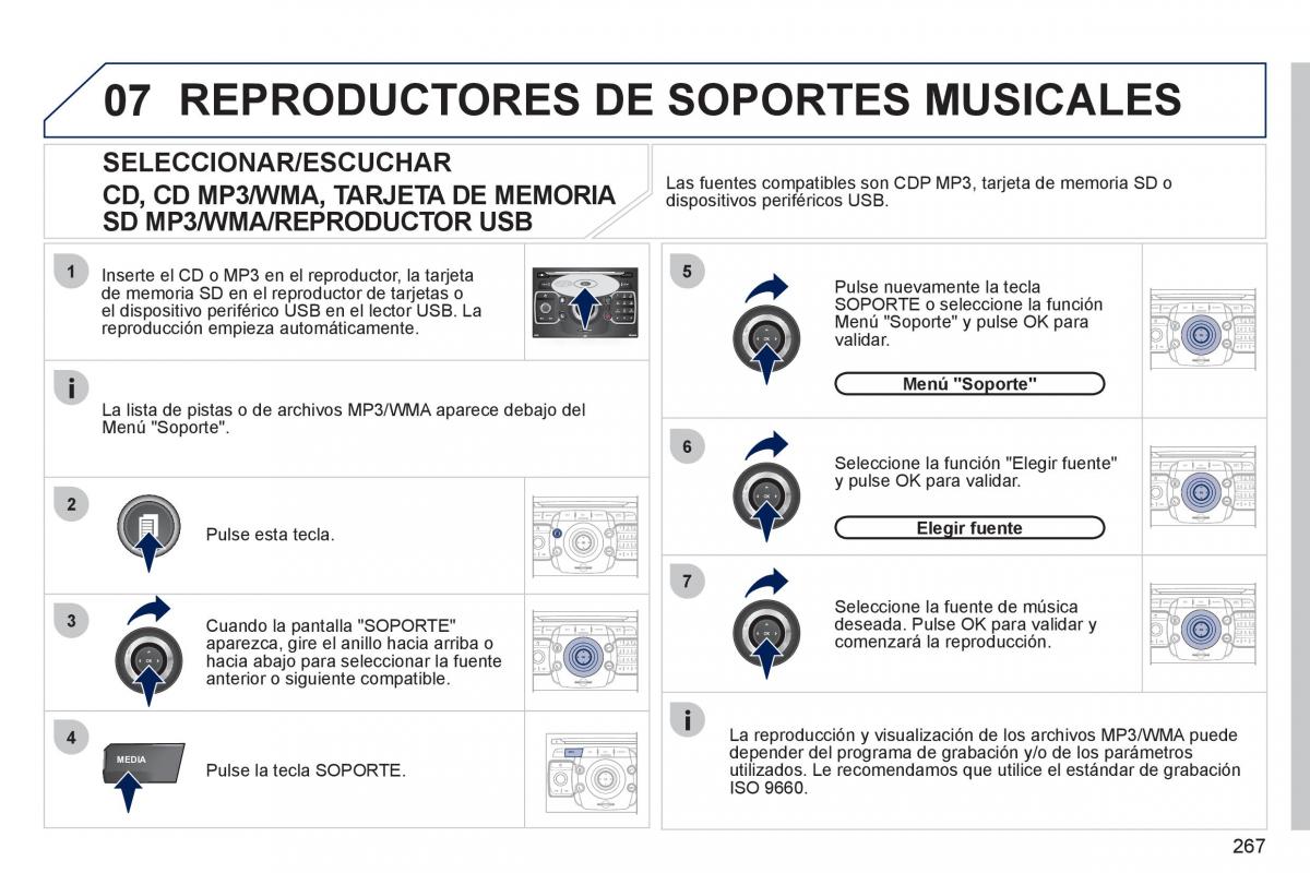 Peugeot 308 SW I 1 manual del propietario / page 269