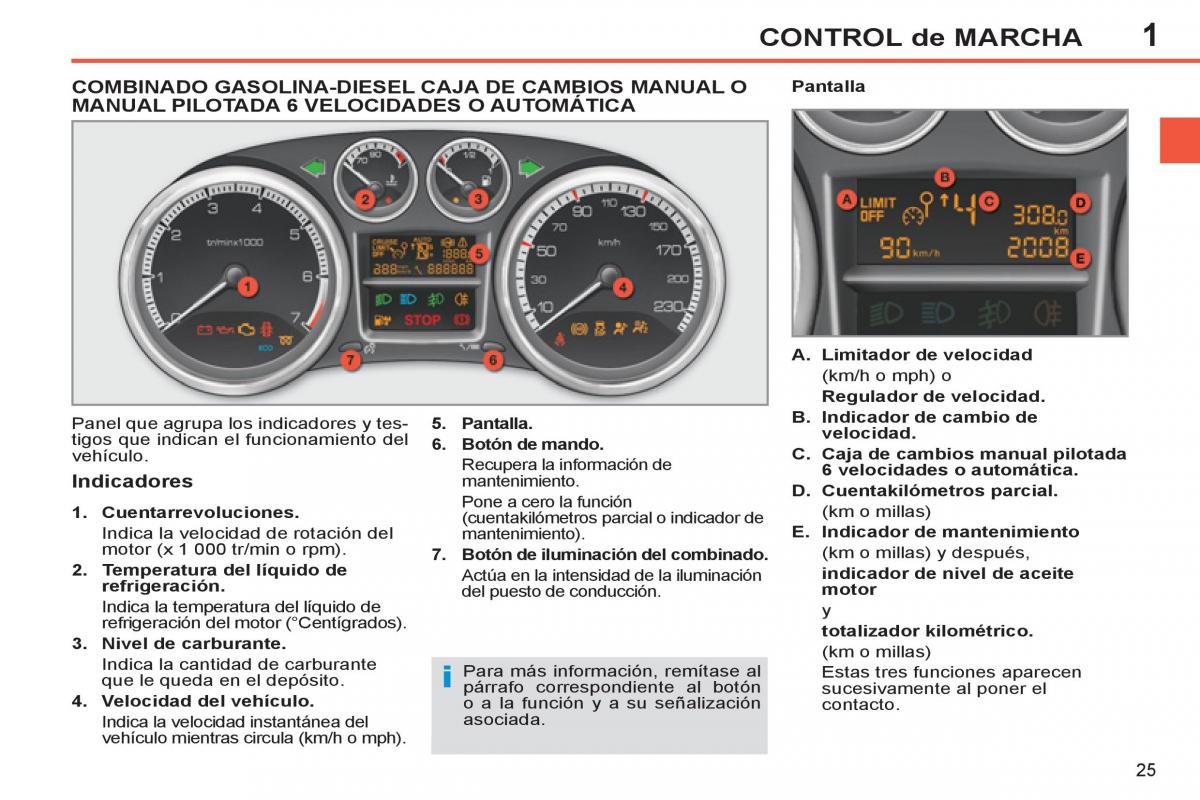 Peugeot 308 SW I 1 manual del propietario / page 27