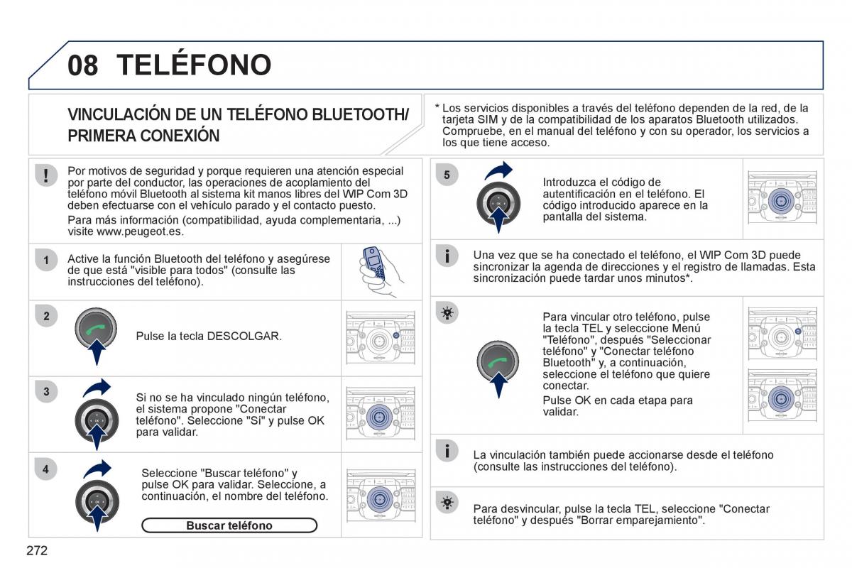 Peugeot 308 SW I 1 manual del propietario / page 274