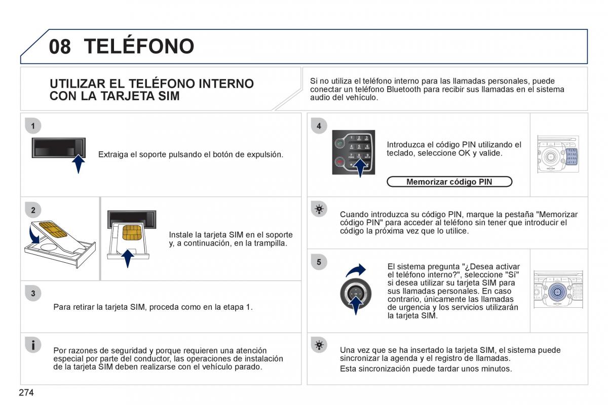 Peugeot 308 SW I 1 manual del propietario / page 276