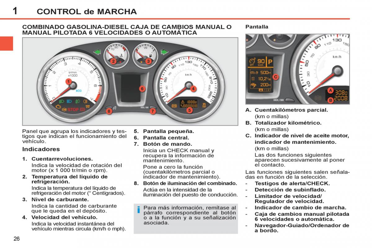 Peugeot 308 SW I 1 manual del propietario / page 28